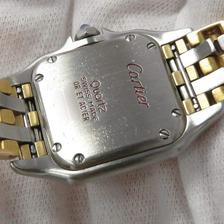 Pre Owned Cartier Panthere 84083244 Quartz Ivory 18k Yellow Gold Stainless Steel Women's Wristwatch 21 mm