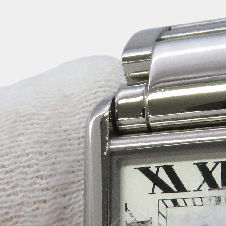 Pre Owned Cartier Tank Must WSTA0051 Quartz Silver Stainless Steel Women's Wristwatch 22 mm  