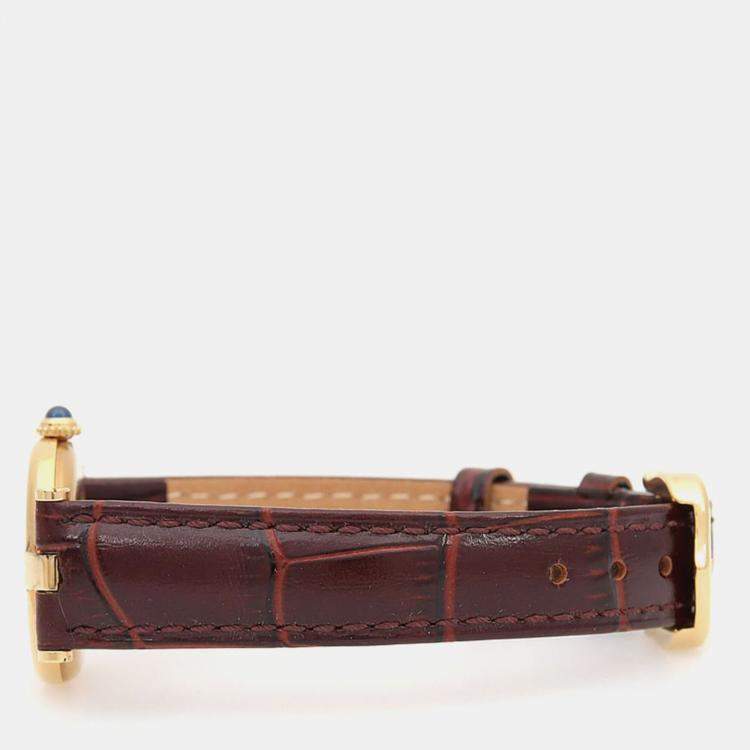 Pre Owned Cartier Must de Cartier Quartz Silver Gold Plated Women's Wristwatch 24 mm