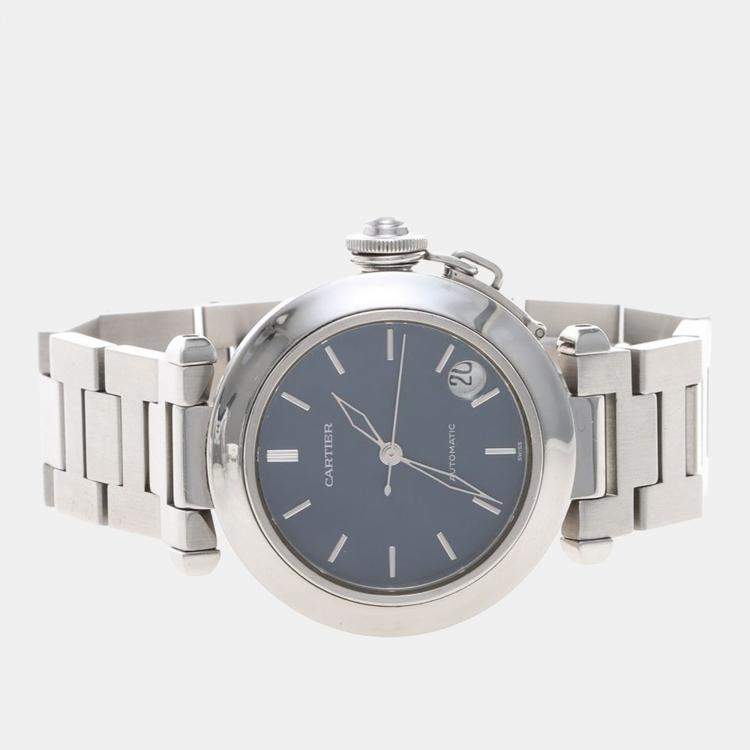Pre Owned Cartier Pasha W31024M7 Automatic Stainless Steel Men's Wristwatch 35 mm