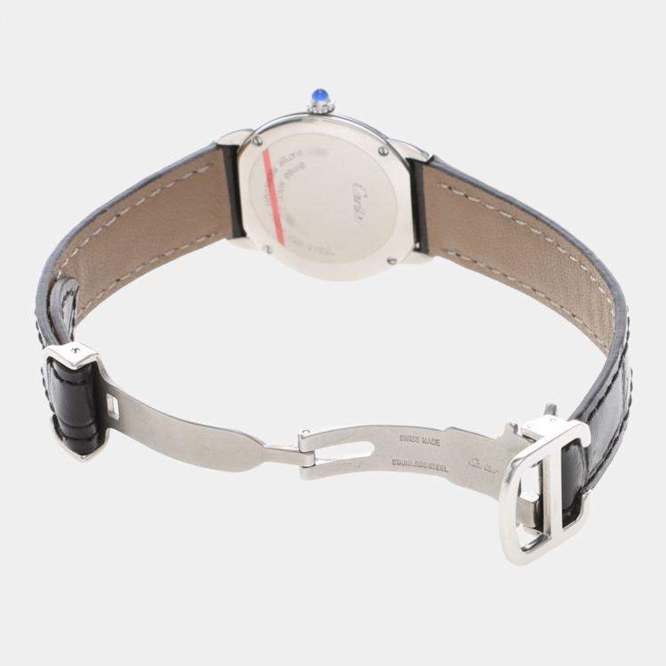 مملوكة مسبقًا Cartier Ronde Solo W6700155 Quartz Stainless Steel Womens Wristwatch 29.5 mm