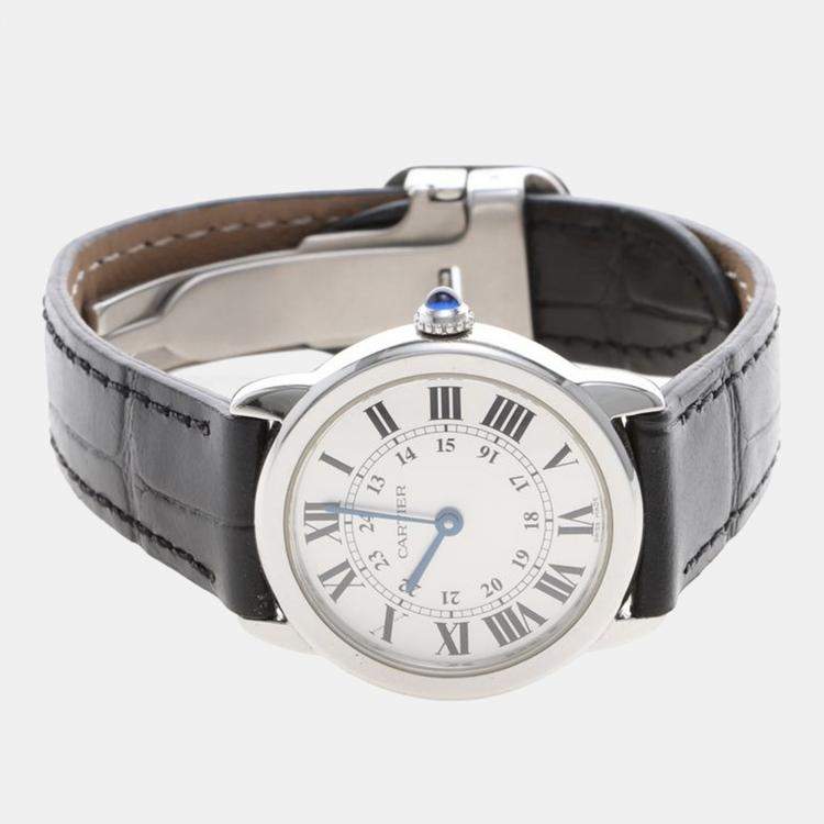 مملوكة مسبقًا Cartier Ronde Solo W6700155 Quartz Stainless Steel Womens Wristwatch 29.5 mm