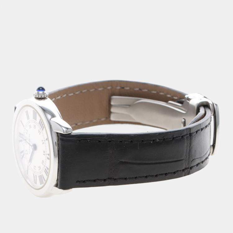مملوكة مسبقًا Cartier Ronde Solo W6700155 Quartz Stainless Steel Womens Wristwatch 29.5 mm