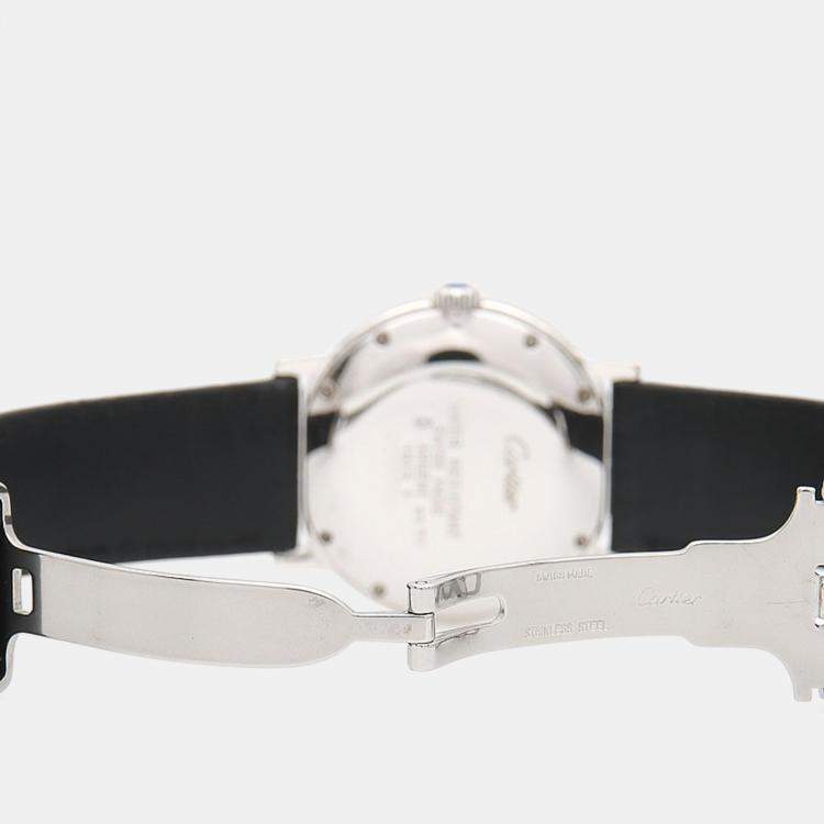 Pre Owned Cartier Ronde Must W1006718 Quartz Silver Womens Wristwatch 32.5 mm
