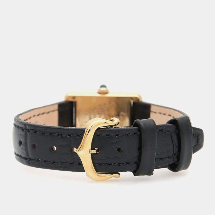 Pre Owned Cartier Tank Must W1003053 Quartz Gold Plated Silver Womens Wristwatch 20.5 mm