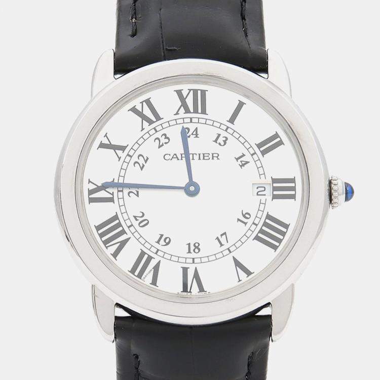 Pre Owned Cartier Ronde Solo W6700255 Quartz Stainless Steel Mens Wristwatch 36 mm