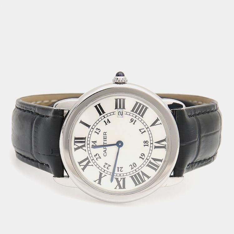 Pre Owned Cartier Ronde Solo W6700255 Quartz Stainless Steel Mens Wristwatch 36 mm