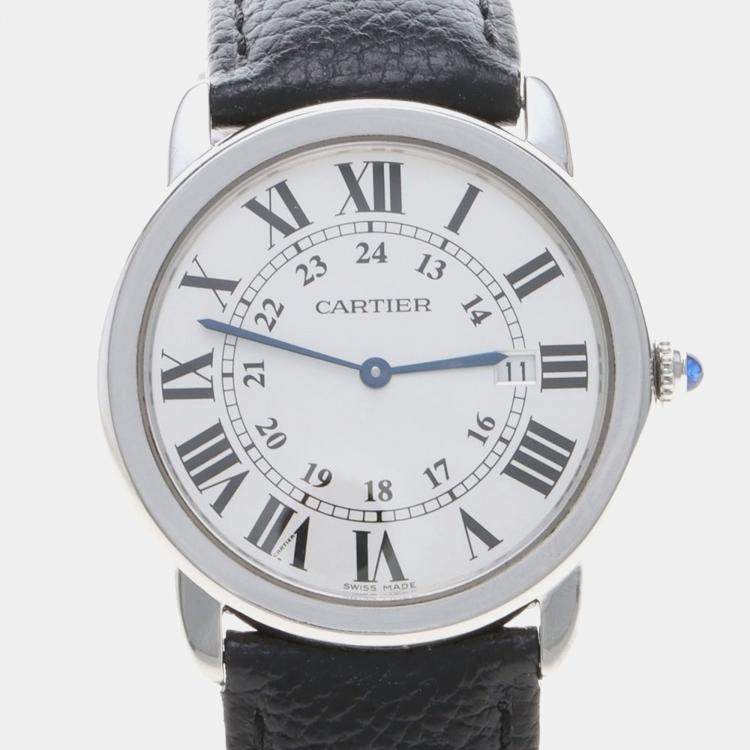 مملوكة مسبقًا Cartier Ronde Solo W6700255 Quartz Stainless Steel Men's Wristwatch 36 mm