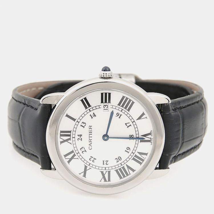 Pre Owned Cartier Ronde Solo W6700255 Quartz Stainless Steel Men's Wristwatch 36 mm