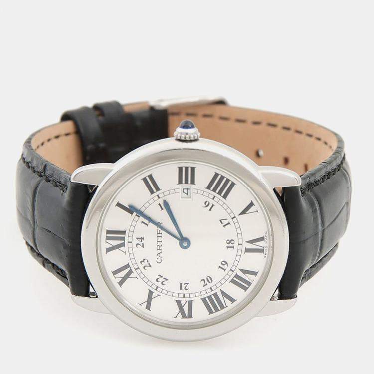 Pre Owned Cartier Ronde Solo W6700255 Quartz Stainless Steel Men's Wristwatch 36 mm