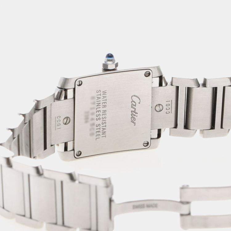 مملوكة مسبقًا Cartier Tank Francaise W51008Q3 Quartz Stainless Steel Womens Wristwatch 20.5 mm