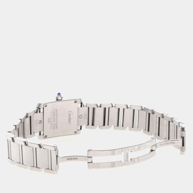 مملوكة مسبقًا Cartier Tank Francaise W51008Q3 Quartz Stainless Steel Womens Wristwatch 20.5 mm