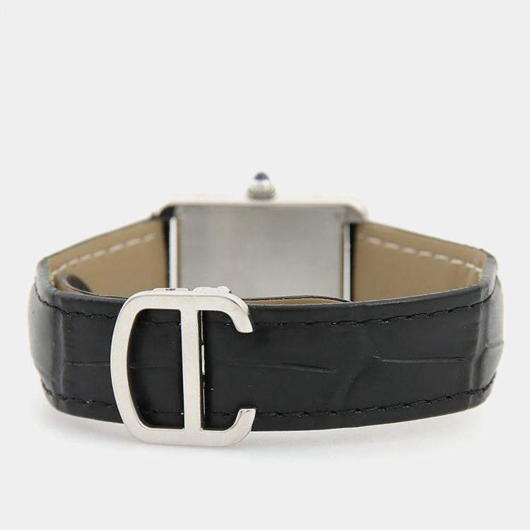 Pre Owned Cartier Tank Solo W5200005 Quartz Stainless Steel Womens Wristwatch 24.5 mm