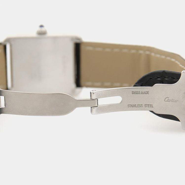 Pre Owned Cartier Tank Solo W5200005 Quartz Stainless Steel Womens Wristwatch 24.5 mm
