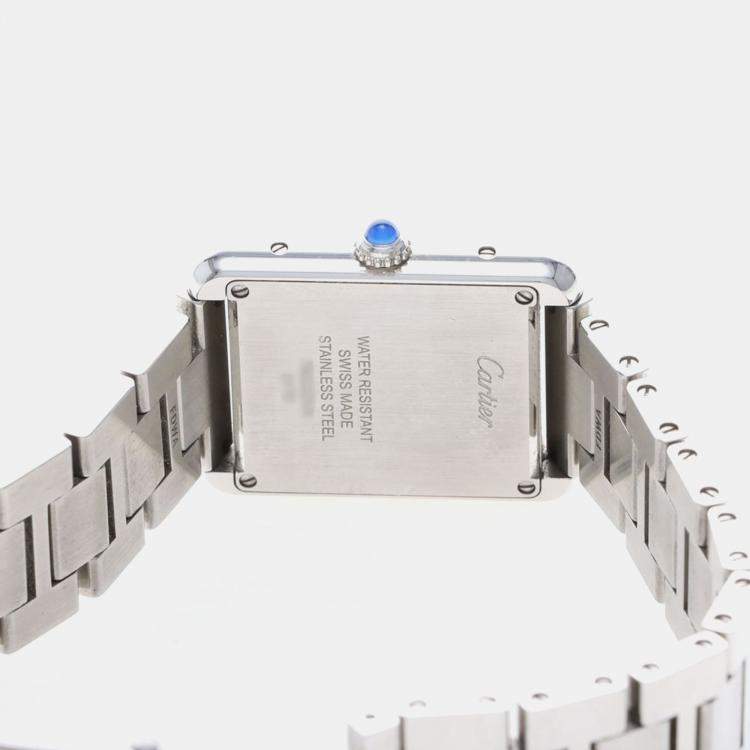 Pre Owned Cartier Tank Solo W5200013 Quartz Stainless Steel Womens Wristwatch 24 mm