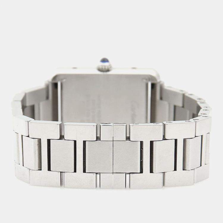 Pre Owned Cartier Tank Solo W5200013 Quartz Stainless Steel Womens Wristwatch 24.5 mm