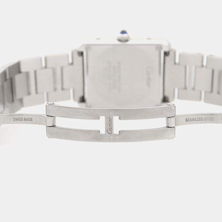 Pre Owned Cartier Tank Solo W5200013 Quartz Stainless Steel Womens Wristwatch 24.5 mm