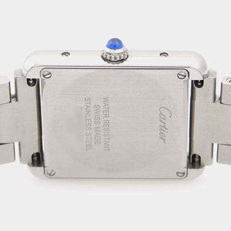 Pre Owned Cartier Tank Solo W5200013 Quartz Stainless Steel Womens Wristwatch 24.5 mm