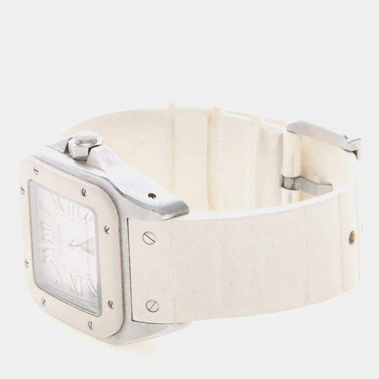 Pre Owned Cartier Santos 100 W20122U2 Automatic Stainless Steel Men's Wristwatch 33 mm