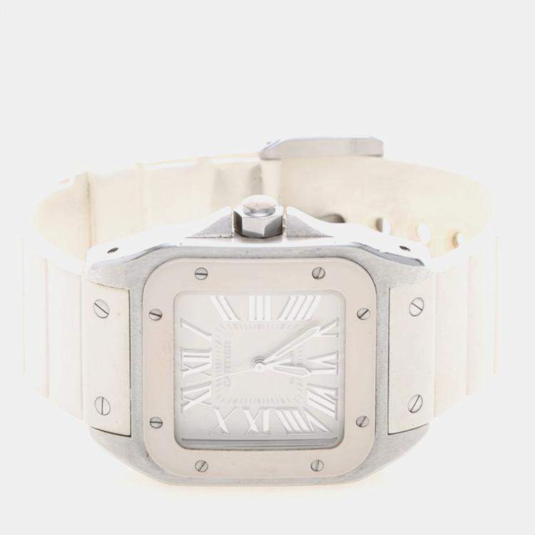 Pre Owned Cartier Santos 100 W20122U2 Automatic Stainless Steel Men's Wristwatch 33 mm
