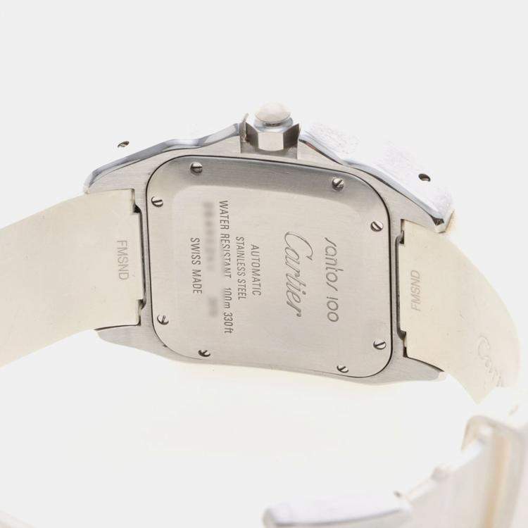 Pre Owned Cartier Santos 100 W20122U2 Automatic Stainless Steel Men's Wristwatch 33 mm