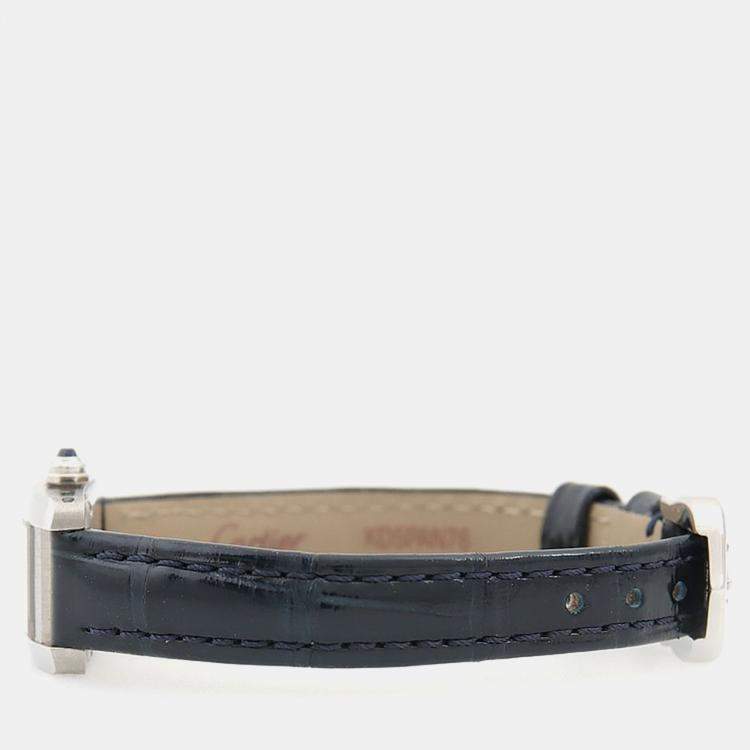 Pre Owned Cartier Tank Americaine WSTA0032 Quartz Stainless Steel Womens Wristwatch 15.5 mm