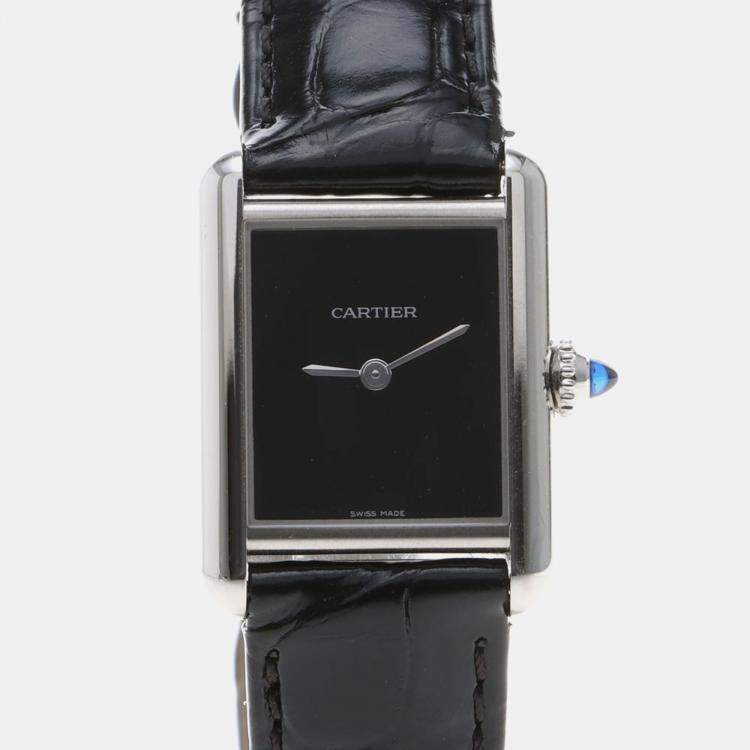 Pre Owned Cartier Tank Must WSTA0071 Quartz Stainless Steel Womens Wristwatch 22 mm