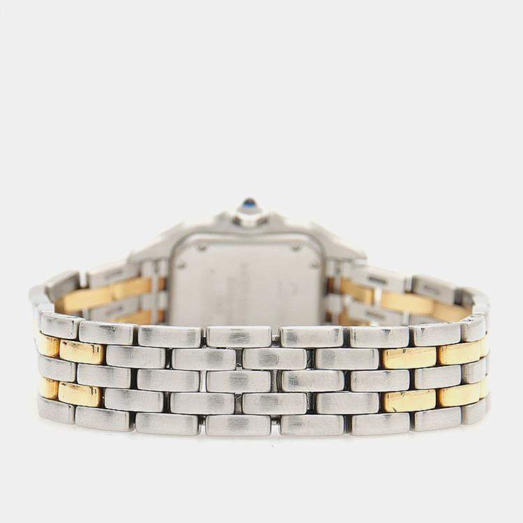 Pre Owned Cartier Panthere W25029B6 Quartz Yellow Gold Stainless Steel Women's Wristwatch 21.5 mm
