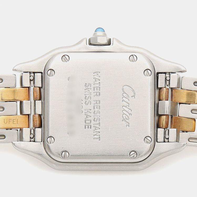 Pre Owned Cartier Panthere W25029B6 Quartz Yellow Gold Stainless Steel Women's Wristwatch 21.5 mm