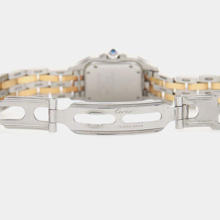 Pre Owned Cartier Panthere W25029B6 Quartz Yellow Gold Stainless Steel Women's Wristwatch 21.5 mm