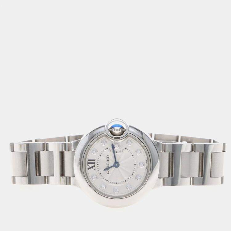 Pre Owned ساعة يد نسائية كارتتييه بالون بلو WE902073 ستانلس ستيل كوارتز 28 مم