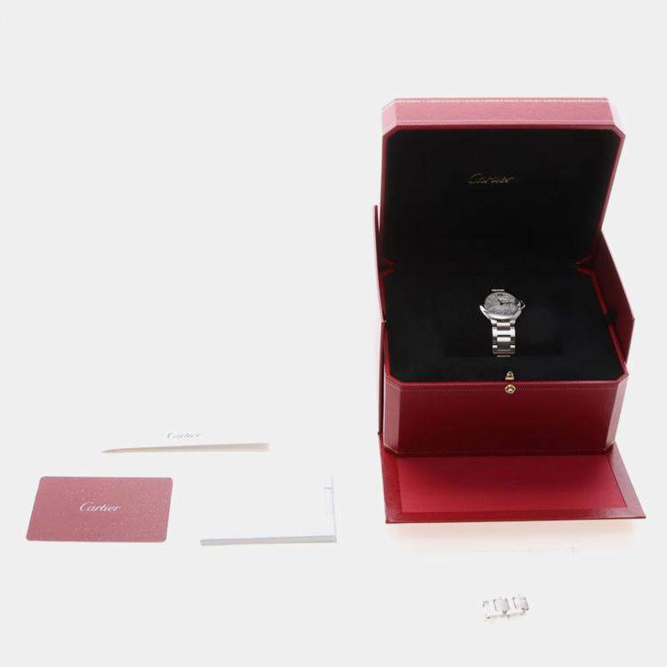 Pre Owned ساعة يد نسائية كارتتييه بالون بلو WE902073 ستانلس ستيل كوارتز 28 مم