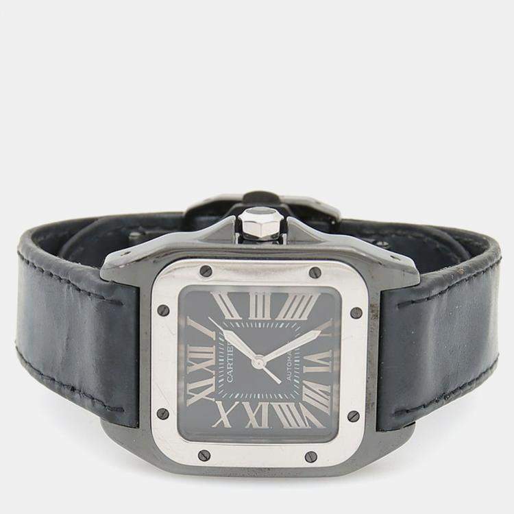 Pre Owned Cartier Santos 100 W2020008 Automatic Stainless Steel Women's Wristwatch 33 mm