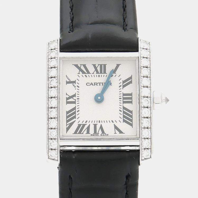 مملوكة مسبقًا Cartier Tank Francaise WE100251 Quartz White Gold Women's Wristwatch 20.5 mm