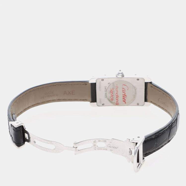 مملوكة مسبقًا Cartier Tank Americaine WB707331 Quartz White Gold Women's Wristwatch 19 mm