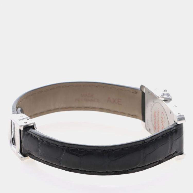 مملوكة مسبقًا Cartier Tank Americaine WB707331 Quartz White Gold Women's Wristwatch 19 mm