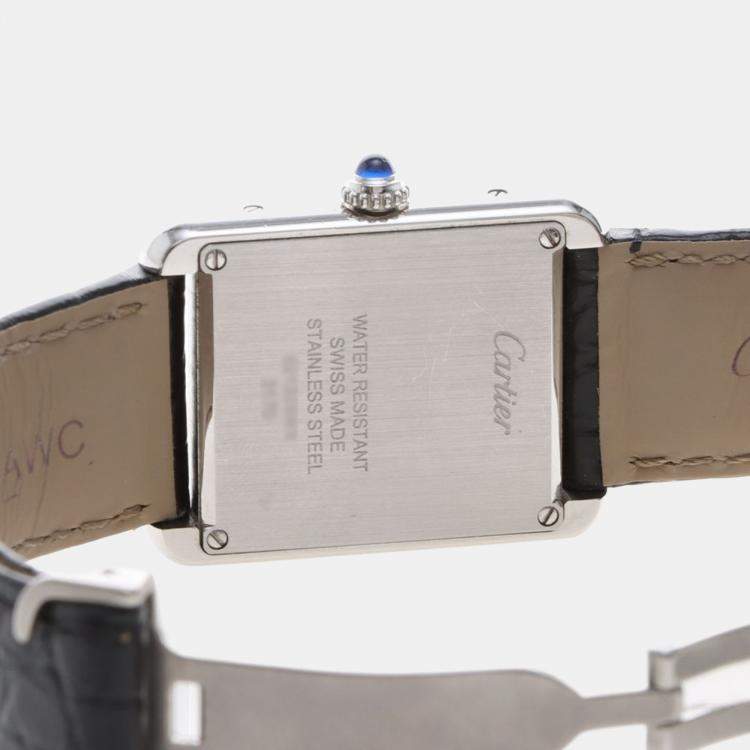Pre Owned Cartier Tank Solo W5200005 Quartz White Stainless Steel Women's Wristwatch 24.5mm