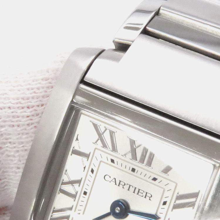 Pre Owned Cartier Tank Francaise WSTA0065 Quartz Silver Stainless Steel Women's Wristwatch 21 mm