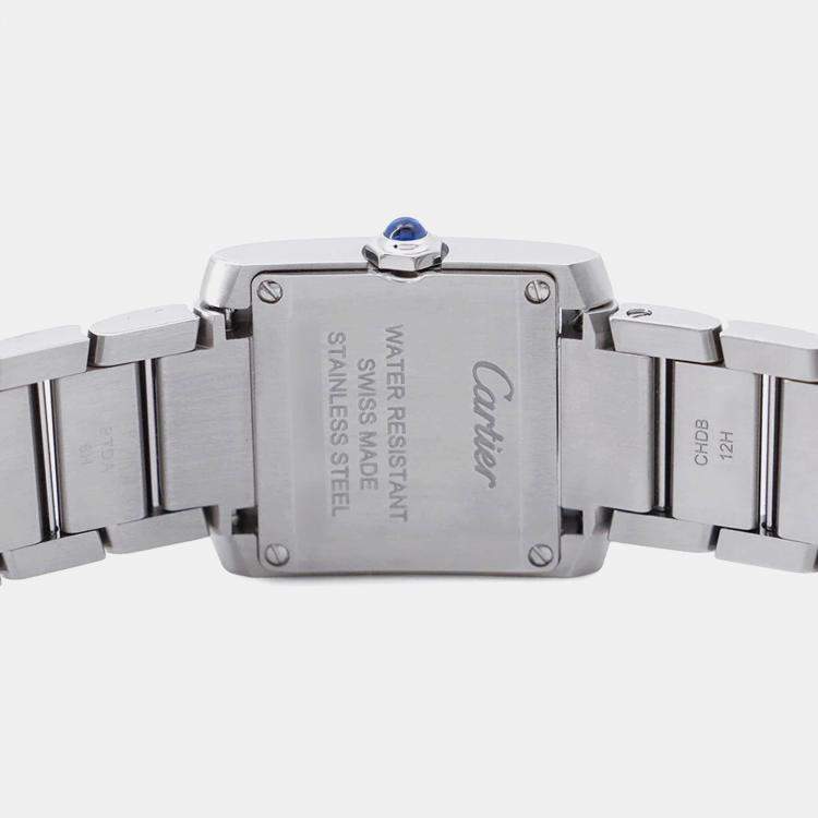 Pre Owned Cartier Tank Francaise WSTA0065 Quartz Silver Stainless Steel Women's Wristwatch 21 mm