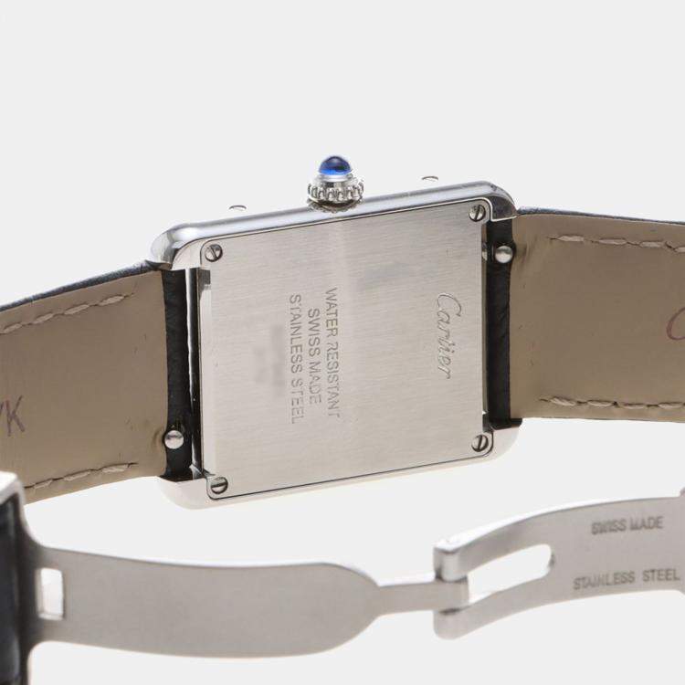 مملوكة مسبقًا Cartier Tank Solo WSTA0030 Quartz White Stainless Steel Women's Wristwatch 31mm