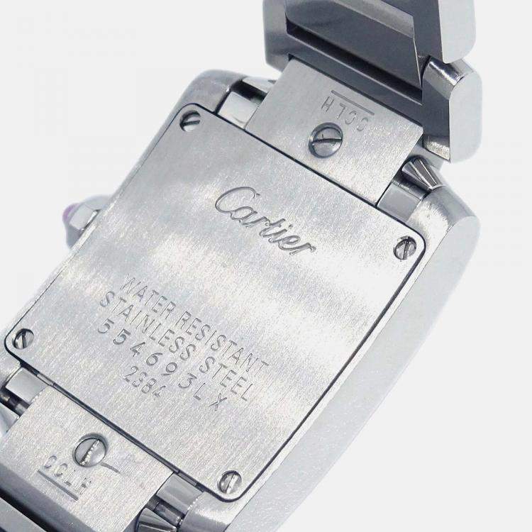 Pre Owned Cartier Tank Francaise W51030Q3 Quartz Pink Stainless Steel Women's Wristwatch 20 mm