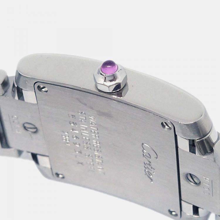 Pre Owned Cartier Tank Francaise W51030Q3 Quartz Pink Stainless Steel Women's Wristwatch 20 mm