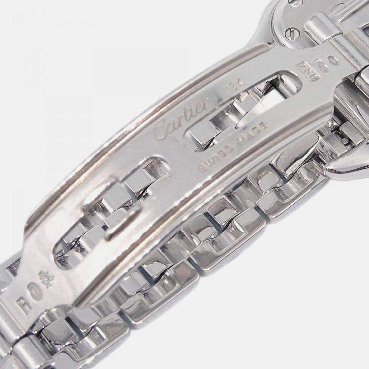 مملوكة مسبقًا Cartier Panthere 1660 Quartz Silver 18k White Gold Women's Wristwatch 21 mm