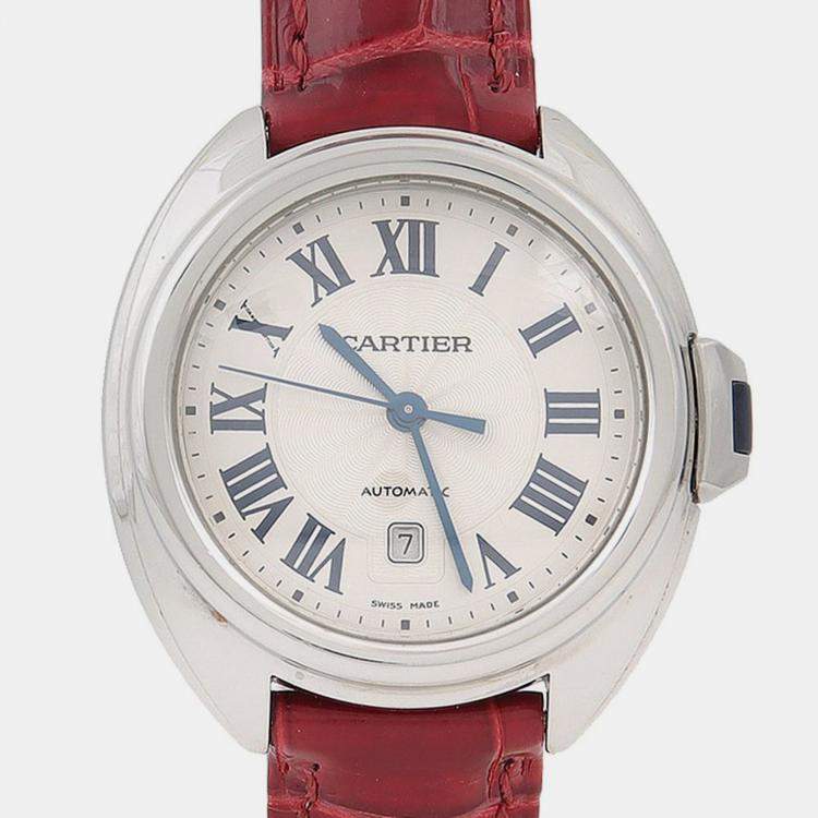 Pre Owned Cartier Cle de Cartier WSCL0016 Automatic Silver Dial Stainless Steel Women's Wristwatch 31mm