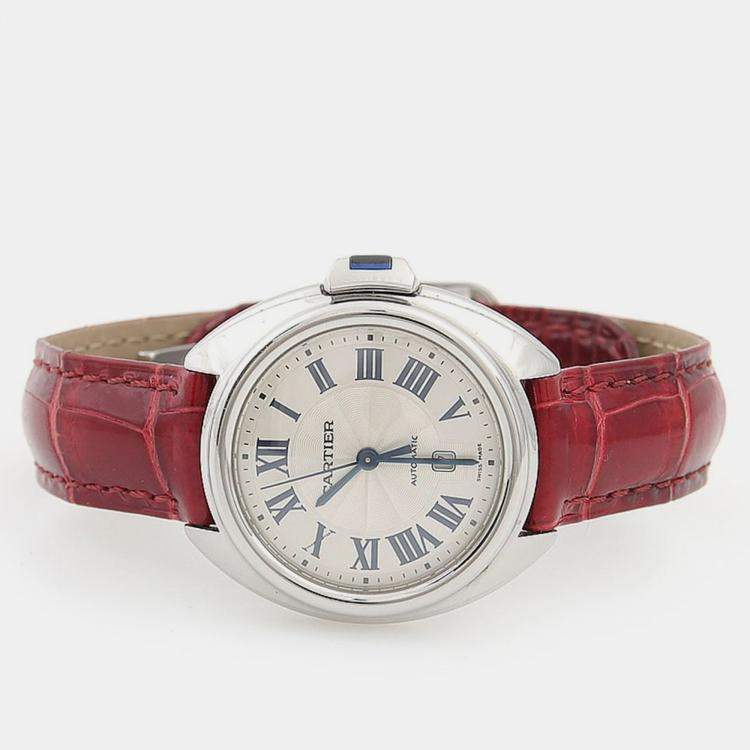 Pre Owned Cartier Cle de Cartier WSCL0016 Automatic Silver Dial Stainless Steel Women's Wristwatch 31mm