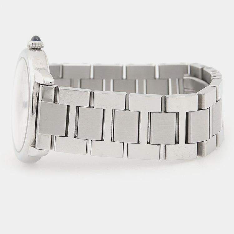 Pre Owned Cartier Ronde Solo W6701004 Quartz Silver Dial Stainless Steel Women's Wristwatch 29.5mm