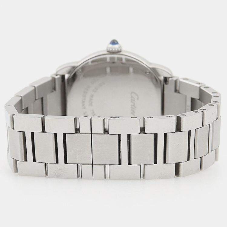 Pre Owned Cartier Ronde Solo W6701004 Quartz Silver Dial Stainless Steel Women's Wristwatch 29.5mm