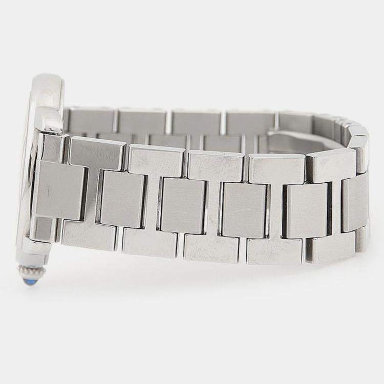 Pre Owned Cartier Ronde Solo W6701004 Quartz Silver Dial Stainless Steel Women's Wristwatch 29.5mm