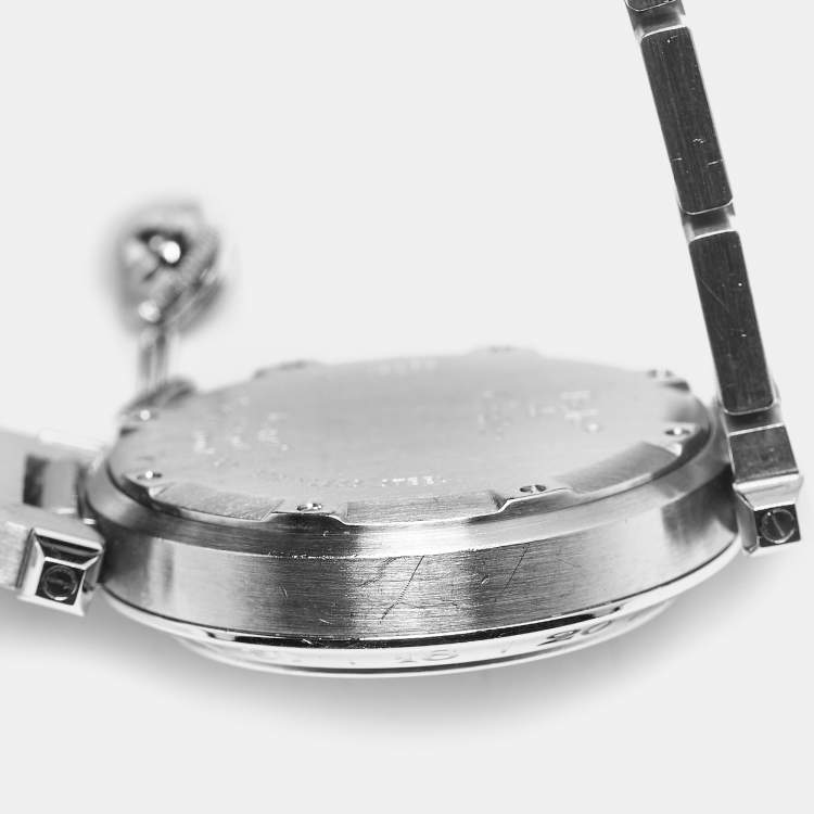 Pre Owned Cartier Pasha De Cartier GMT 2377 Silver Dial Stainless Steel Women's Wristwatch 35 mm