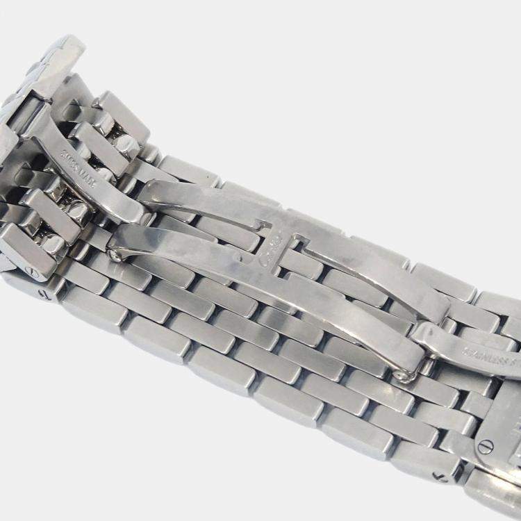 Pre Owned Cartier Panthere Ruban 2420 Quartz MOP Stainless Steel Women's Wristwatch 22 mm